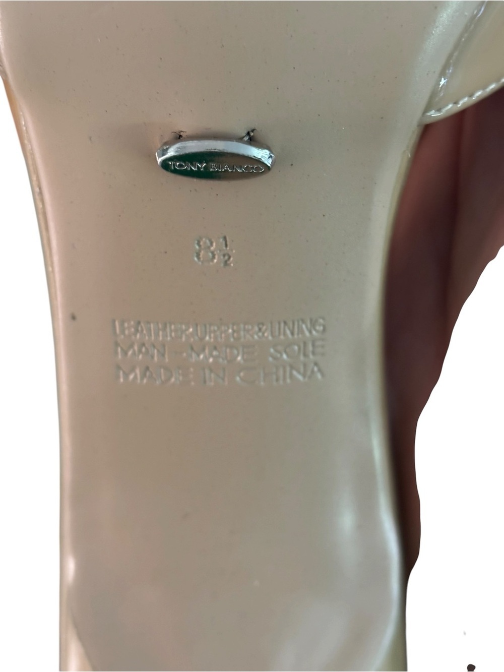 Tony Bianco Nude Patent Slide Mule Heel - Picture 6 of 8